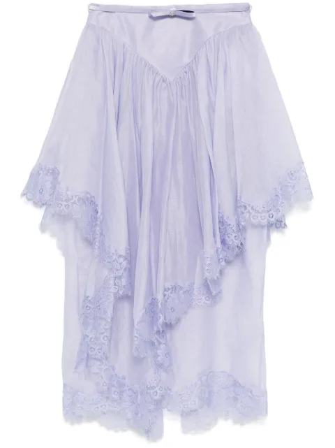 ZIMMERMANN Crush lace midi skirt Purple 2042SR251