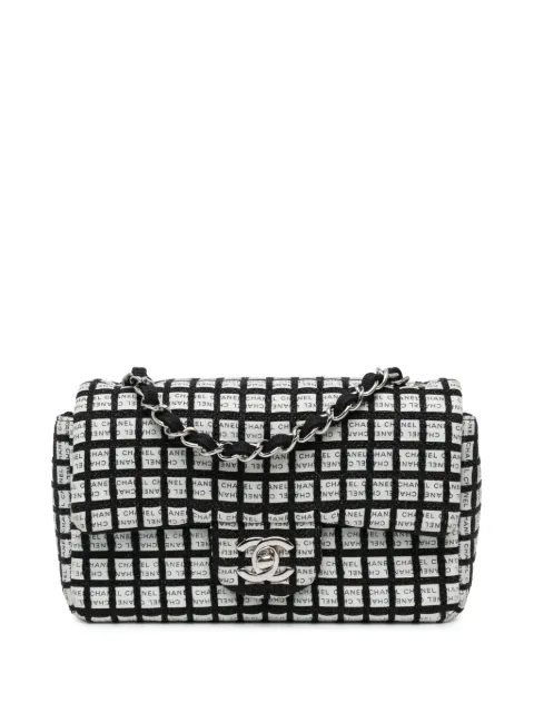 CHANEL Pre-Owned 2014 Mini Rectangular Classic Ribbon Tweed Double Flap crossbody bag White FXOYGJ414CMXWPEC
