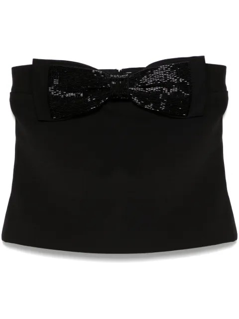 Self-Portrait crepe bandeau top Black RS25121TAB