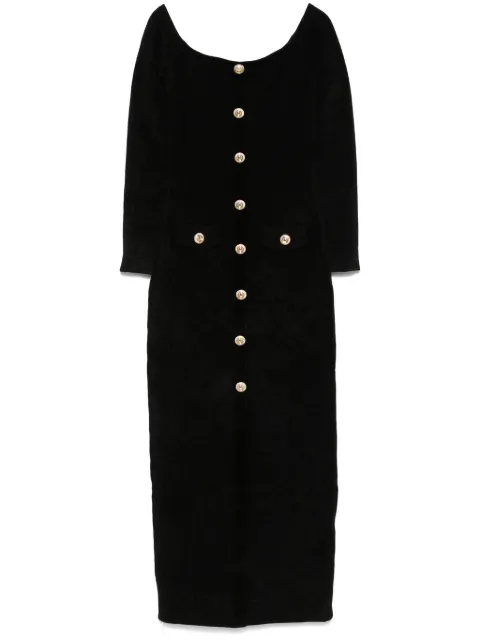 Self-Portrait chenille knit maxi dress Black RS25085MB