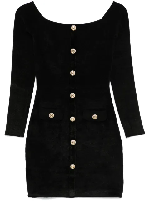 Self-Portrait chenille knit mini dress Black RS25085SB