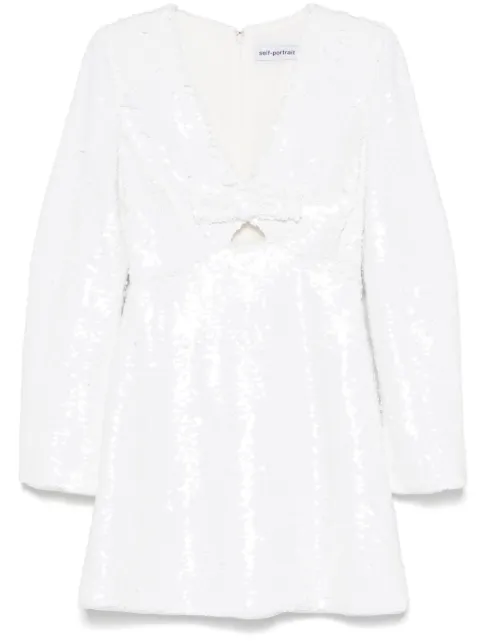Self-Portrait sequin mini dress White RS25109SAW