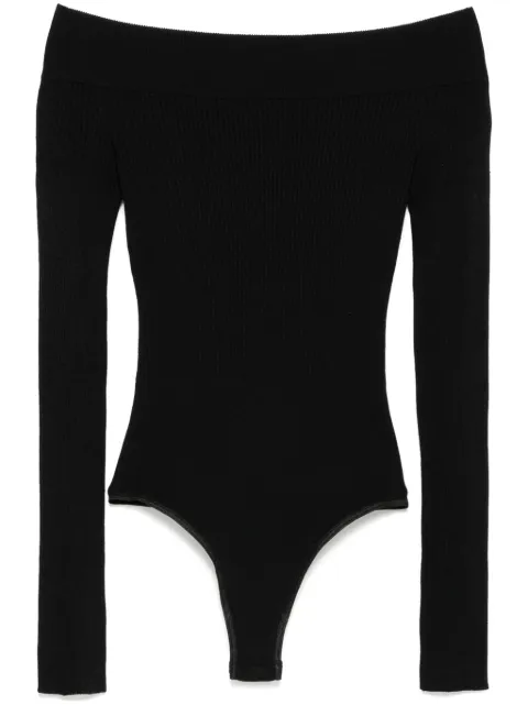 Alaïa off-should body sculpting top Black AA9B0342K017A995