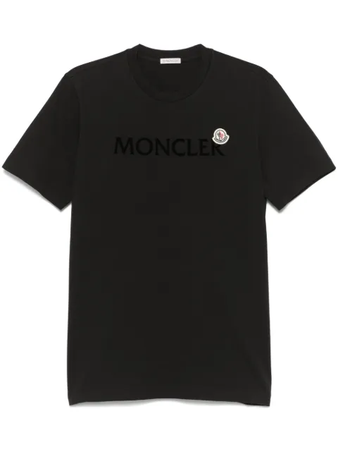 Moncler flocked-logo cotton T-shirt Black L10918C000678390T