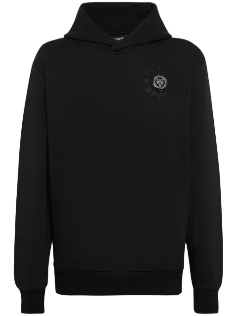 Plein Sport logo-print hoodie Black PADCMJB3317SJO001N