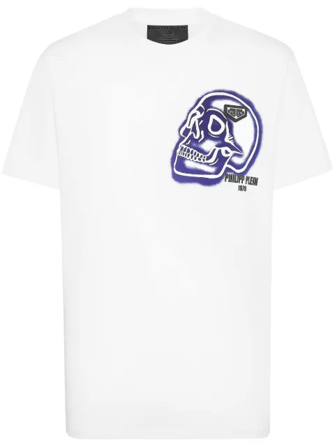 Philipp Plein Skull-print round-neck T-shirt White LADCMTK8550PJY002N