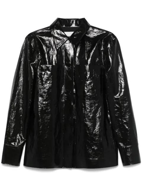 Jil Sander coated linen shirt Black J02DL0240J60082