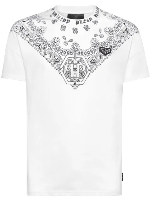 Philipp Plein bandana-print T-shirt White LADCMTK8568PJY002N
