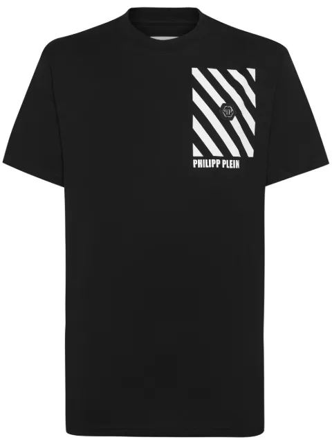Philipp Plein Rainbow Stripes T-shirt Black LADCMTK8566PJY002N