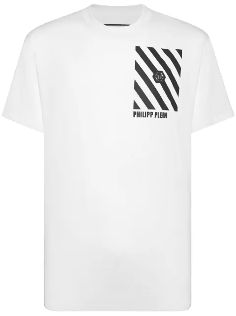 Philipp Plein Rainbow Stripes T-shirt White LADCMTK8566PJY002N
