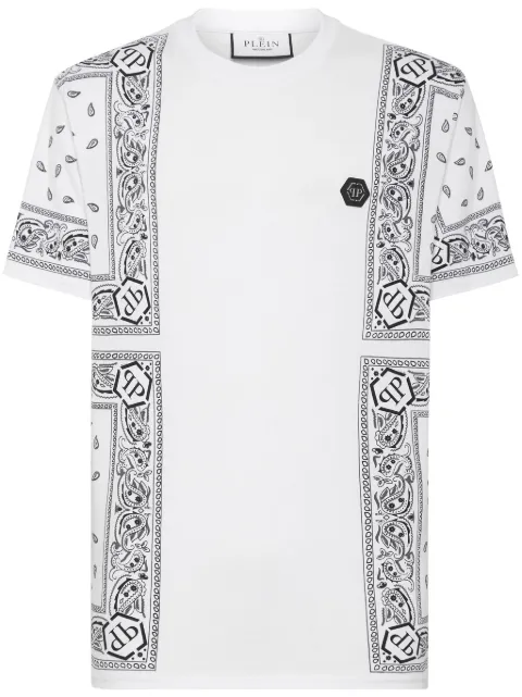 Philipp Plein paisley-print T-shirt White LADCMTK8560PJY002N