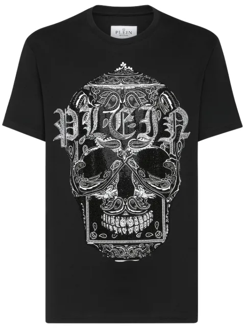 Philipp Plein Paisley Skull T-shirt Black LADCMTK8558PJY002N