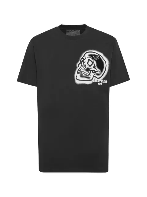 Philipp Plein Skull-print round-neck T-shirt Black LADCMTK8550PJY002N