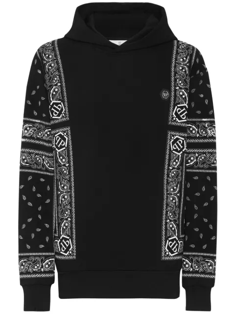 Philipp Plein paisley-print hoodie Black LADCMJB3806PTE180N