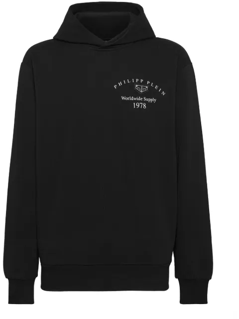 Philipp Plein logo-plaque hoodie Black LADCMJB3802PTE003N