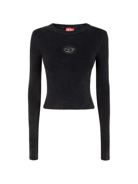 Diesel cropped jumper with cut-out logo Black A148100AKBQ
