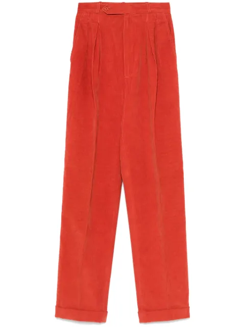 Saint Laurent Pre-Owned 1970s curduroy trousers Red SAI350TS