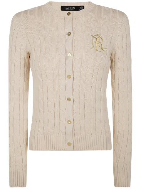 Lauren Ralph Lauren logo-embroidery cardigan Neutrals 200932225