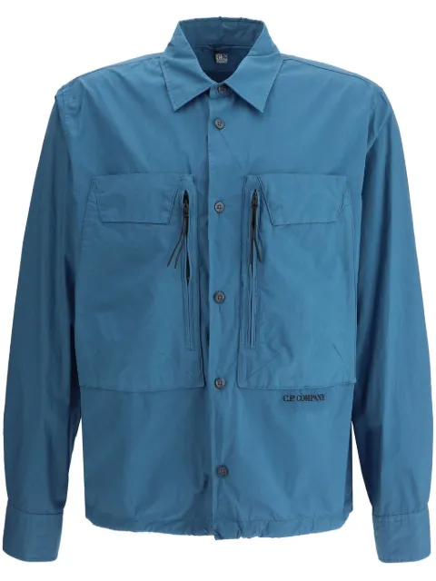 C.P. Company logo-embroidered shirt Blue 16CMOS276A005328GA