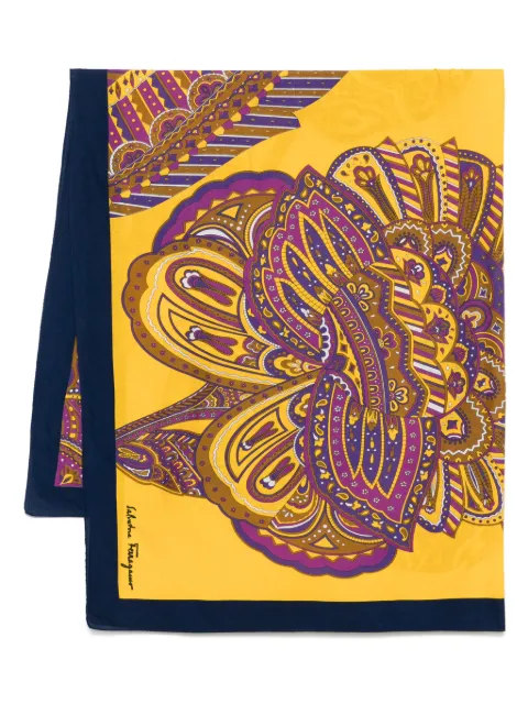Ferragamo Pre-Owned 1980s graphic-print scarf Yellow SFE350TL