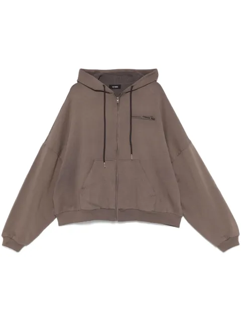 Willy Chavarria zip-up hoodie Brown WCCSK006002