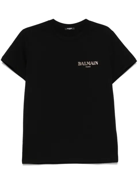 Balmain logo-appliqué T-shirt Black EH1EF000GD84EAD