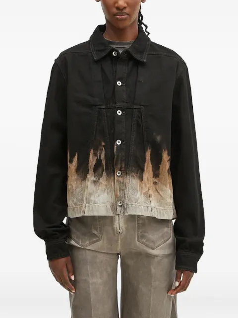 Rick Owens DRKSHDW flame-print denim jacket Black DS02D2714BSUN