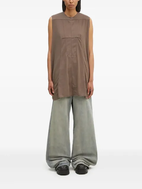 Rick Owens DRKSHDW panelled sleeveless top Brown DS02D2111RNP