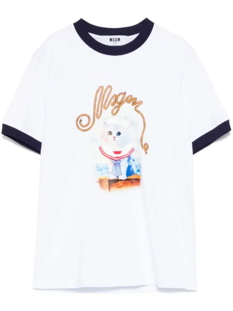 MSGM graphic print T-shirt White 3841MDM152257002