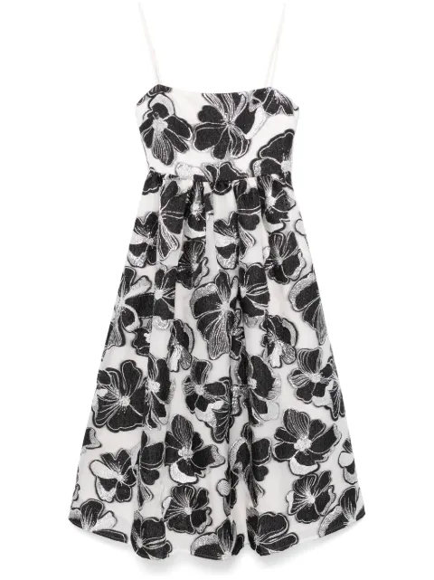 Stine Goya Anemone-jacquard voluminous midi dress White SGD043