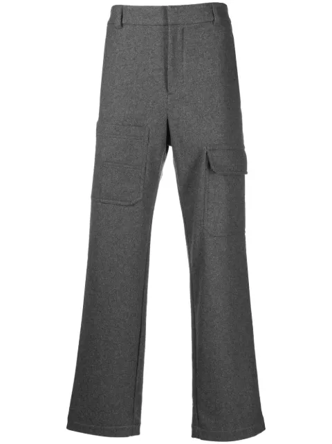 Helmut Lang FLANNEL PANT. MEL WOOL "GREY MELANGE - Q91" Grey M07HM201