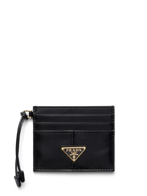 Prada logo-plaque leather card holder Black 1MC0252CYR