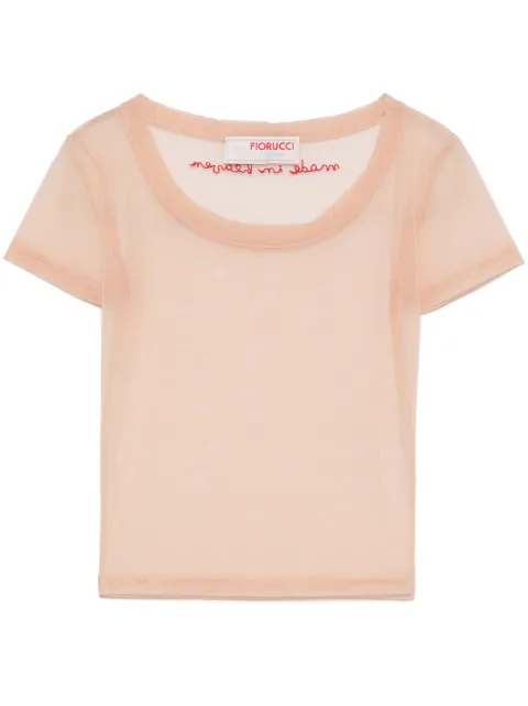Fiorucci tulle crop top Neutrals W01FMTSS227LY04NA01