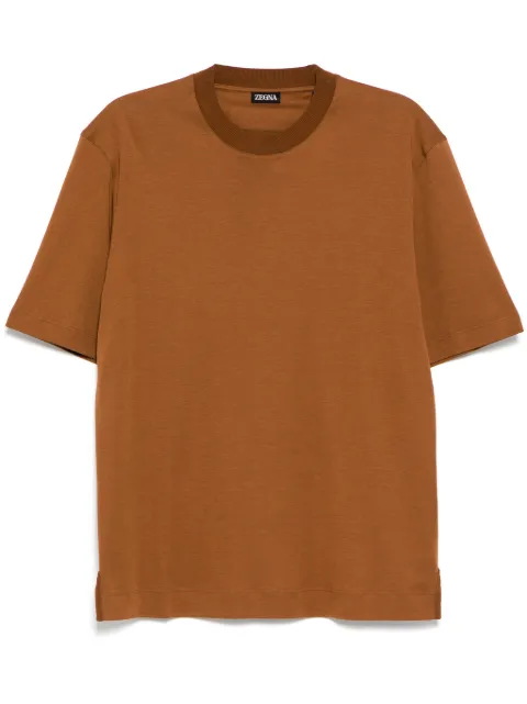 Zegna crew-neck T-shirt Brown UE366A8E734