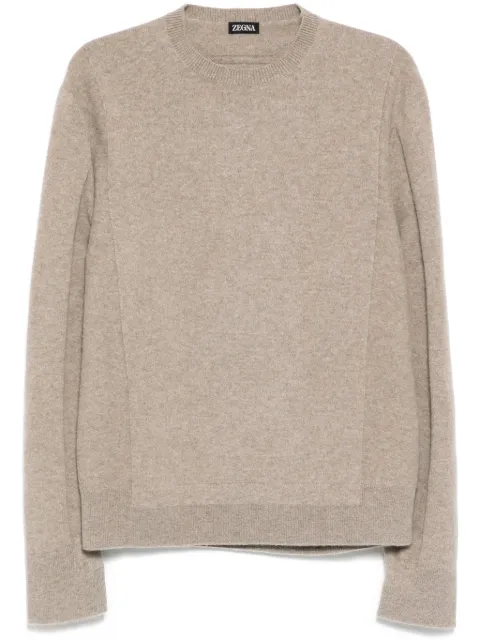 Zegna long-sleeve mélange polo Brown UEB60A8132