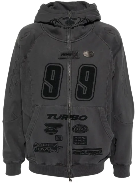 AAPE BY *A BATHING APE® motifs-embroidered hoodie Black ASWB350XXN
