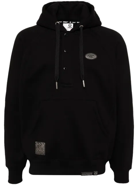 AAPE BY *A BATHING APE® logo-patch hoodie Black ASWB383XXN