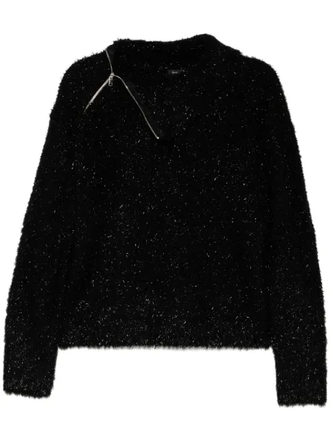 tout a coup turned up neck sweater Black M324AW4