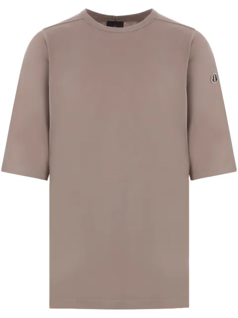 Moncler x Rick Owens logo-patch T-shirt Brown MU02D8C01M4630