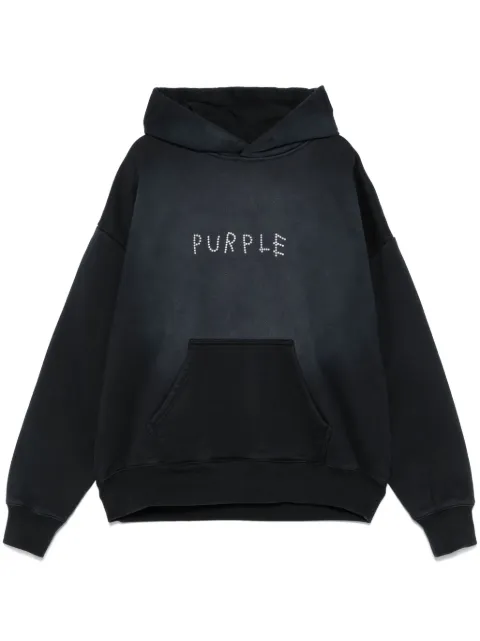 Purple Brand logo-embellishment hoodie Black P401HBSS125