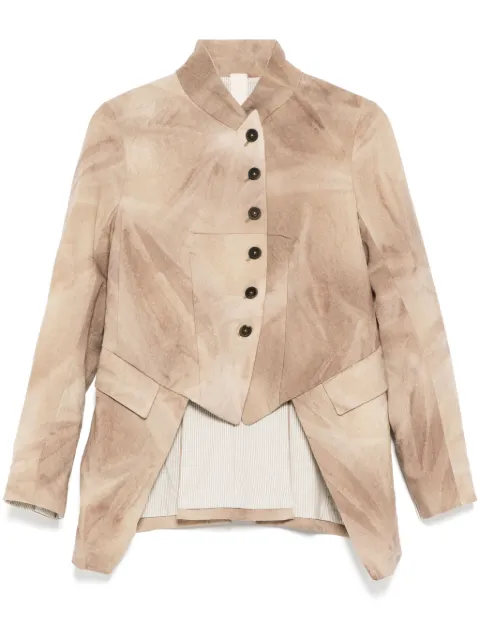Forme D'expression distressed off-centre blazer Brown DG056FGMS