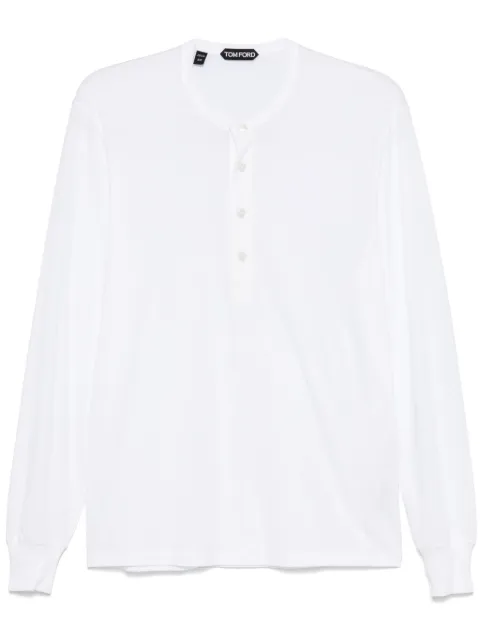 TOM FORD long-sleeve Henley T-shirt White JHL005JMT002S23