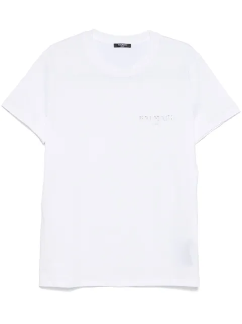 Balmain T-shirt with vintage gel Balmain logo White EH1EF000GD84