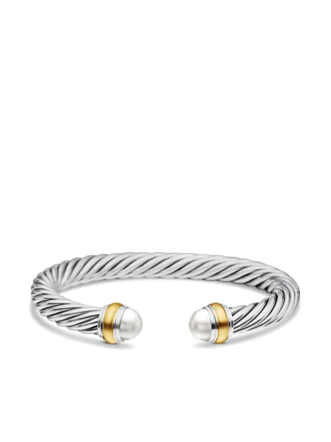 David Yurman 14kt yellow gold and sterling silver Classic Cable bracelet (7mm) Silver B04425S4BPE