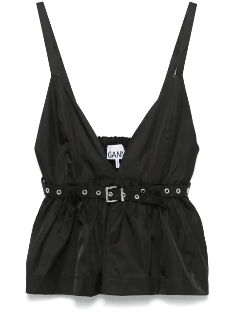 GANNI Duchesse Strap top Black W0175