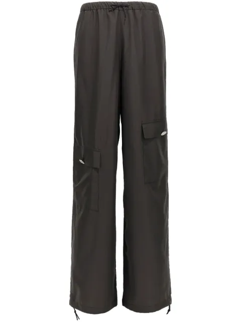NOT AFTER TEN Parachute straight trousers Black NATP003