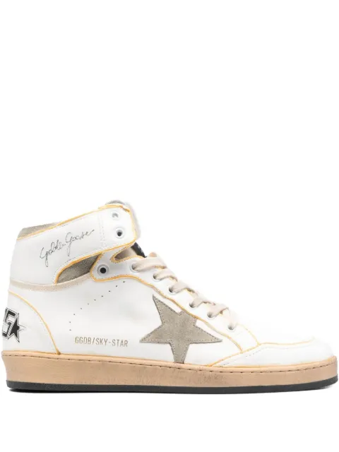 Golden Goose Sky-Star trainers in white nappa leather with dove-gray suede star Neutrals GMF00230F004089