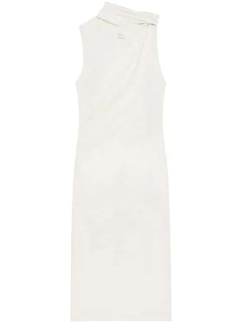 Courrèges draped-detail midi dress Neutrals 125JRO562JS0145