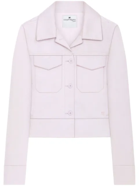 Courrèges logo-patch jacket Pink 125CBL269PL0178