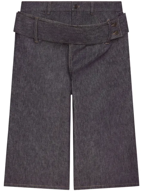 Courrèges double-belted denim shorts Grey 125DSH050DE0035